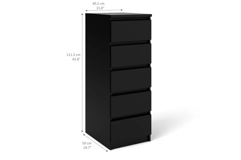 Naia Byrå med 5 Lådor - Svart - Förvaring - Förvaringsmöbler - Byrå