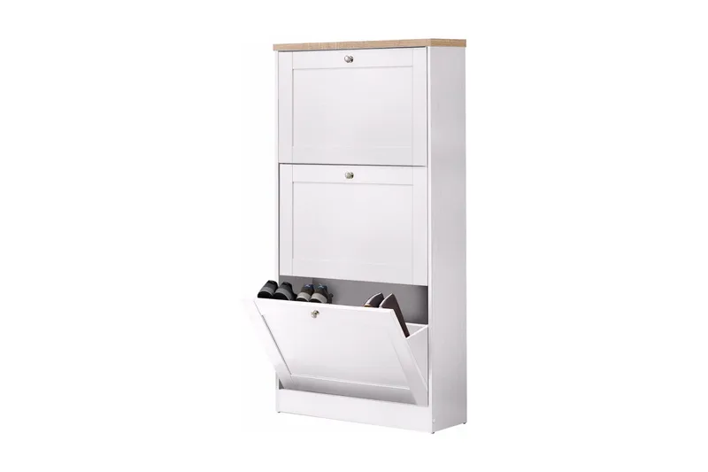 Naveen Skolåda 70x130 cm - Vit/Brun - Förvaring - Skoförvaring - Skoskåp