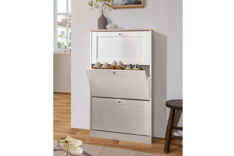 Naveen Skolåda 70x130 cm - Vit/Brun - Förvaring - Skoförvaring - Skolåda