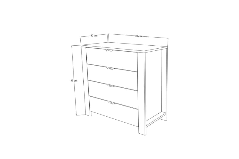 Nordhs Byrå 90 cm - Ljusbrun/Vit - Förvaring - Förvaringsmöbler - Byrå - Hallbyrå