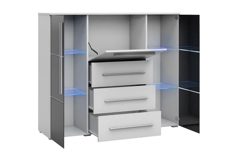 Norrhassel Byrå 136x39x115 cm - Vit - Förvaring - Förvaringsmöbler - Byrå