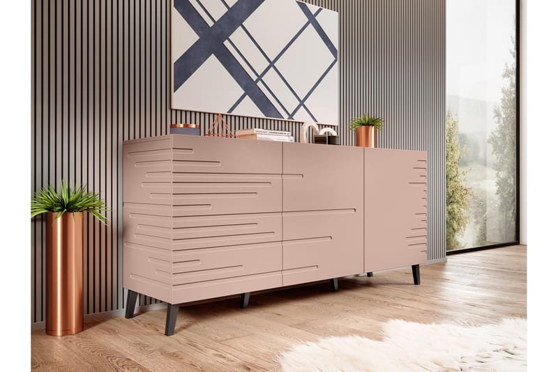 Novaj Byrå 40x155 cm - Rosa/Svart - Förvaring - Förvaringsmöbler - Byrå - Hallbyrå