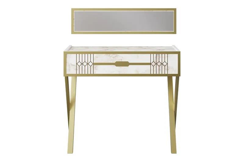 Ocotla Byrå 90x32 cm Låda - Vit - Möbler - Bord & matgrupper - Sminkbord & toalettbord - Sminkbord med spegel