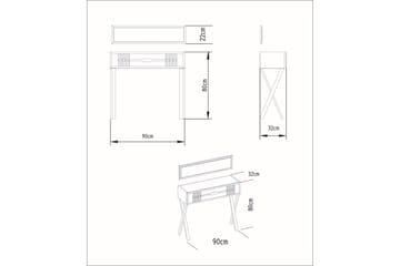 Ocotla Byrå 90x32 cm Låda - Vit - Möbler - Bord & matgrupper - Sminkbord & toalettbord