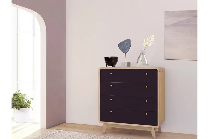 Olivet Byrå 80x39 cm - Natur/Svart - Förvaring - Förvaringsmöbler - Byrå - Hallbyrå