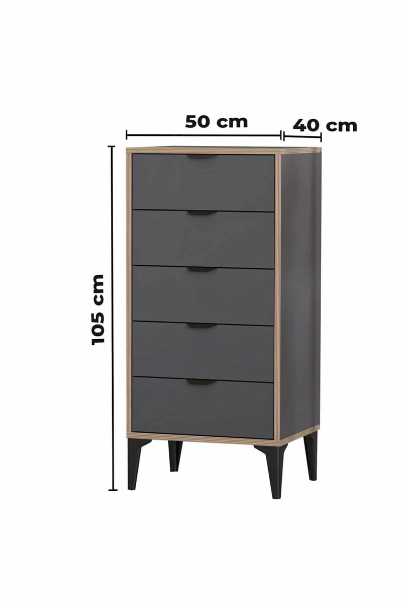 Olyros Byrå 105 cm - Antracit - Förvaring - Förvaringsmöbler - Byrå - Hallbyrå