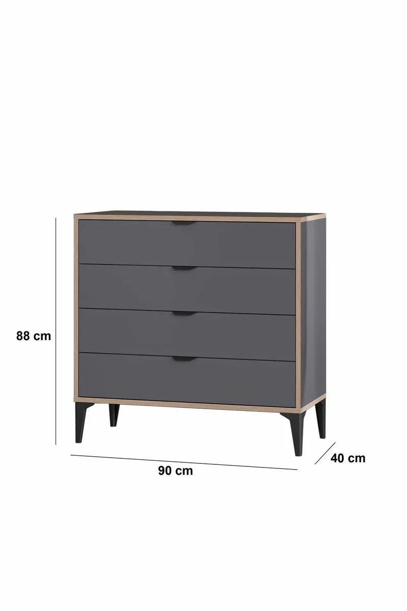 Olyros Byrå 90 cm - Antracit - Förvaring - Förvaringsmöbler - Byrå - Hallbyrå