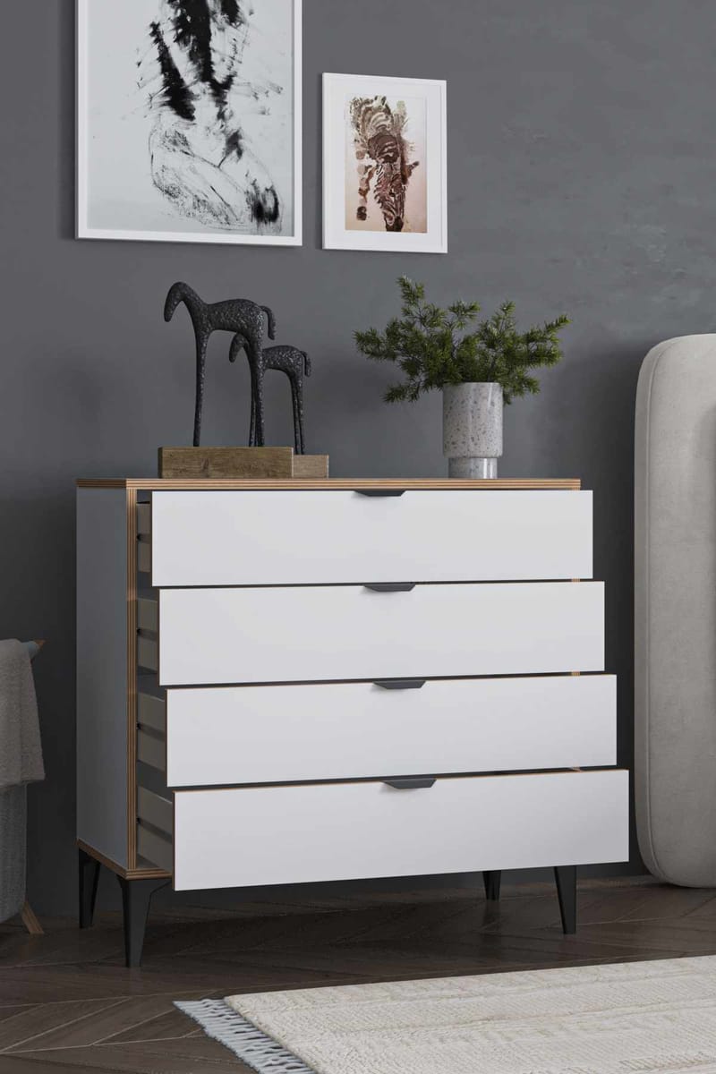 Olyros Byrå 90 cm - Vit - Förvaring - Förvaringsmöbler - Byrå - Hallbyrå