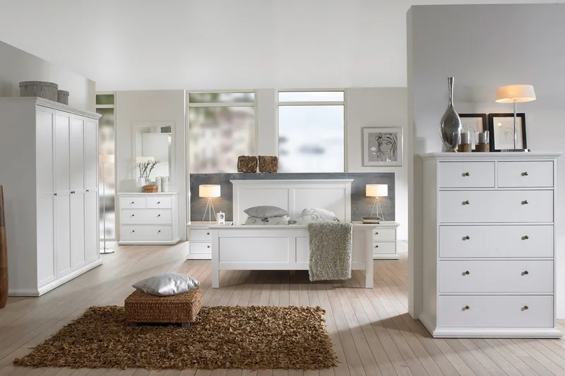 Paris Byrå 140 cm Hög - Vit - Förvaring - Förvaringsmöbler - Byrå - Hallbyrå