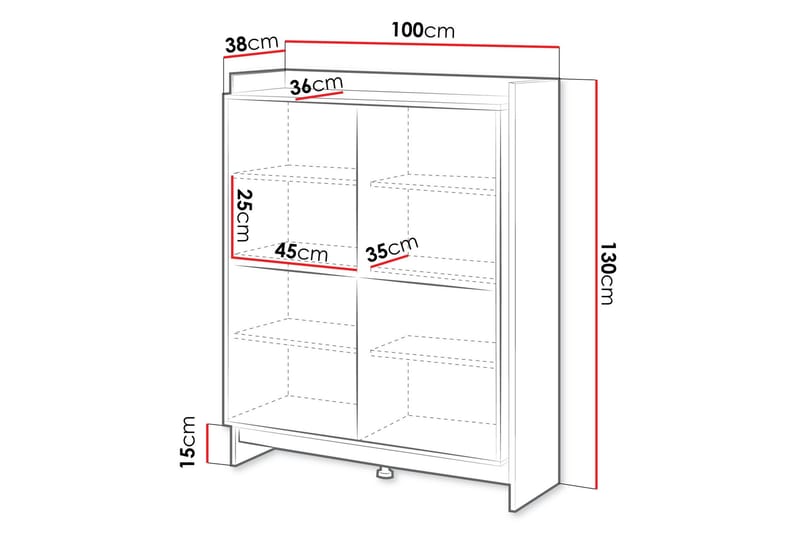 Polina Byrå 100 cm - Brun/Svart - Förvaring - Förvaringsmöbler - Byrå - Hallbyrå
