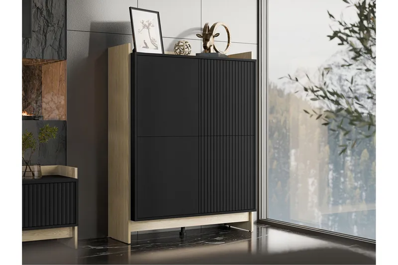 Polina Byrå 100 cm - Brun/Svart - Förvaring - Förvaringsmöbler - Byrå - Hallbyrå