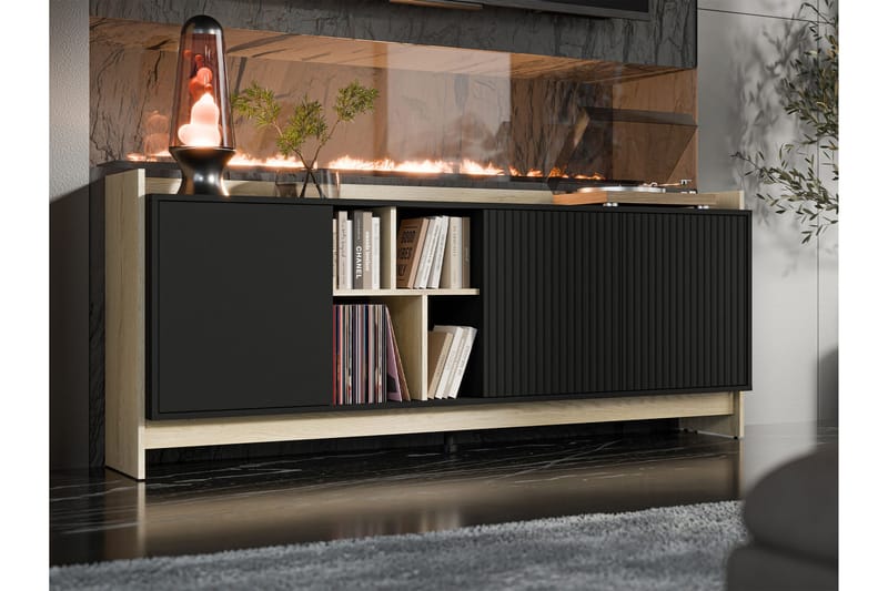 Polina Byrå 190 cm - Brun/Svart - Förvaring - Förvaringsmöbler - Byrå