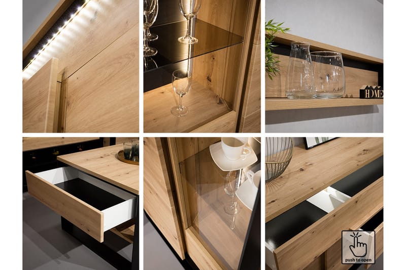 Quant Byrå 41x130 cm - Ek/Svart - Förvaring - Förvaringsmöbler - Byrå - Hallbyrå