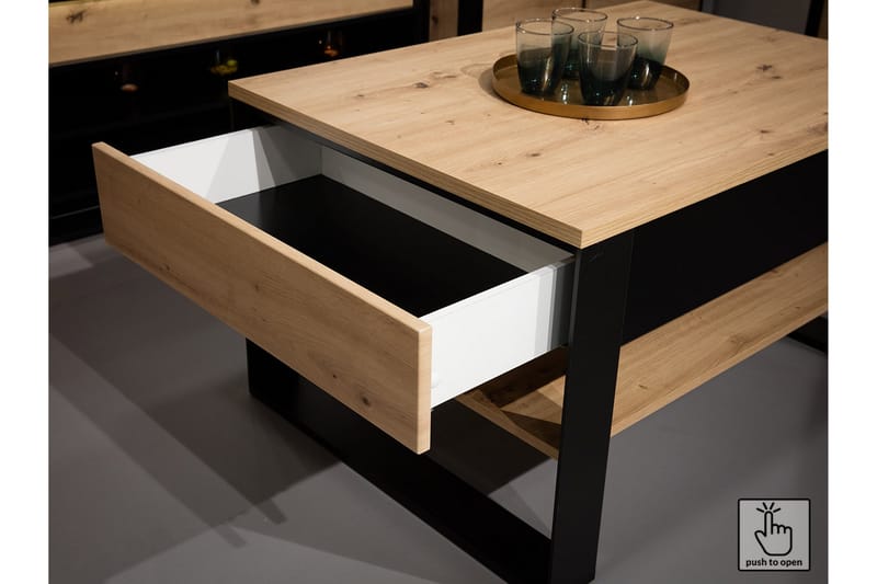 Quant Byrå 41x130 cm - Ek/Svart - Förvaring - Förvaringsmöbler - Byrå - Hallbyrå