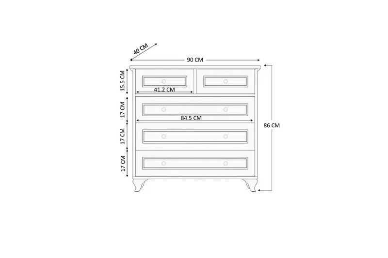 Rylic Byrå 90 cm - Matt Vit - Förvaring - Förvaringsmöbler - Byrå - Hallbyrå