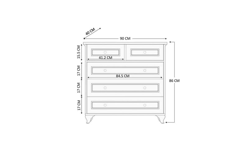 Rylic Byrå 90 cm - Matt Vit - Förvaring - Förvaringsmöbler - Byrå - Hallbyrå