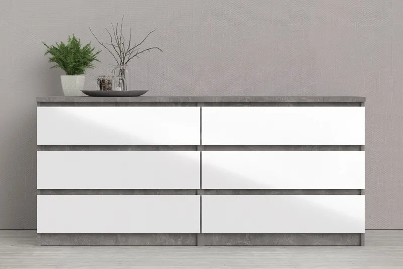 Salomns Byrå 50x154 cm - Vit|Grå - Förvaring - Förvaringsmöbler - Byrå - Hallbyrå