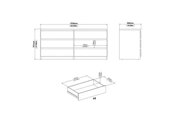 Salomns Byrå 50x154 cm - Vit|Grå - Förvaring - Förvaringsmöbler - Byrå