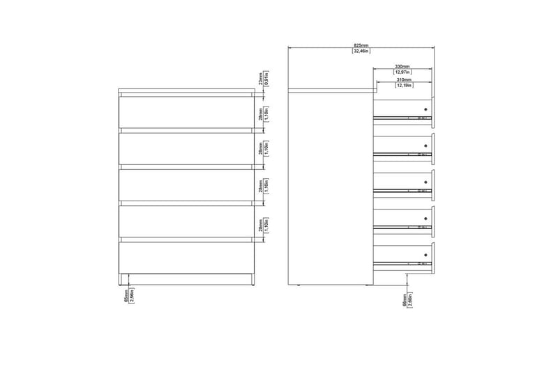 Salomns Byrå 77 cm - Svart - Förvaring - Förvaringsmöbler - Byrå - Hallbyrå