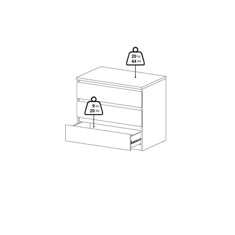 Salomns Byrå med 3 lådor 77x50x68 cm - Förvaring - Förvaringsmöbler - Byrå - Hallbyrå