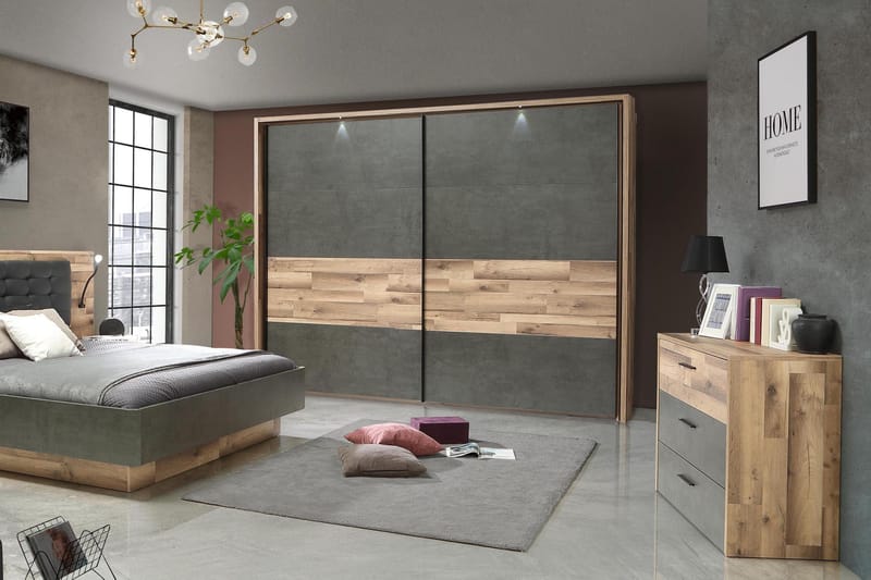 Scrafton Byrå 100 cm - Grå/Brun - Förvaring - Förvaringsmöbler - Byrå - Hallbyrå