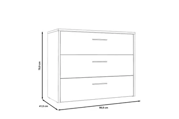 Scrafton Byrå 100 cm - Grå/Brun - Förvaring - Förvaringsmöbler - Byrå - Hallbyrå