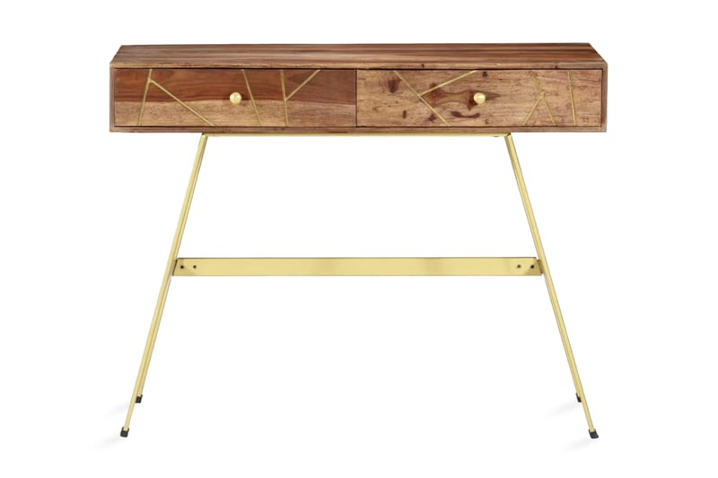 Skrivbord med lådor 100x55x75 cm massivt sheshamträ - Brun - Förvaring - Förvaringsmöbler - Byrå - Sekretär