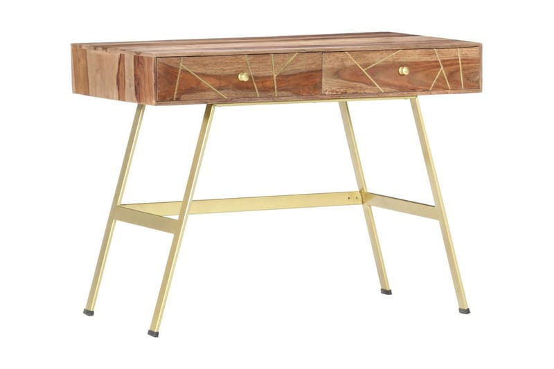 Skrivbord med lådor 100x55x75 cm massivt sheshamträ - Brun - Förvaring - Förvaringsmöbler - Byrå - Sekretär