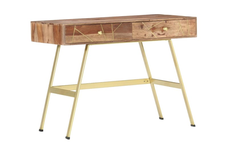 Skrivbord med lådor 100x55x75 cm massivt sheshamträ - Brun - Förvaring - Förvaringsmöbler - Byrå - Sekretär