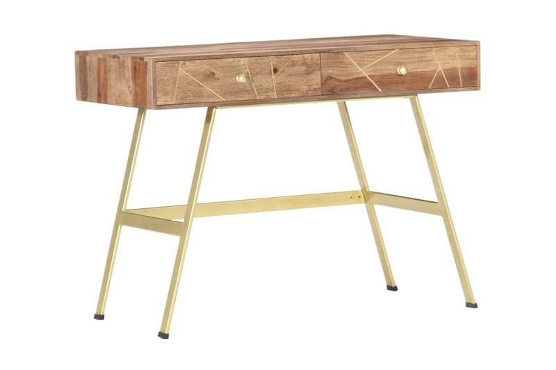 Skrivbord med lådor 100x55x75 cm massivt sheshamträ - Brun - Förvaring - Förvaringsmöbler - Byrå - Sekretär