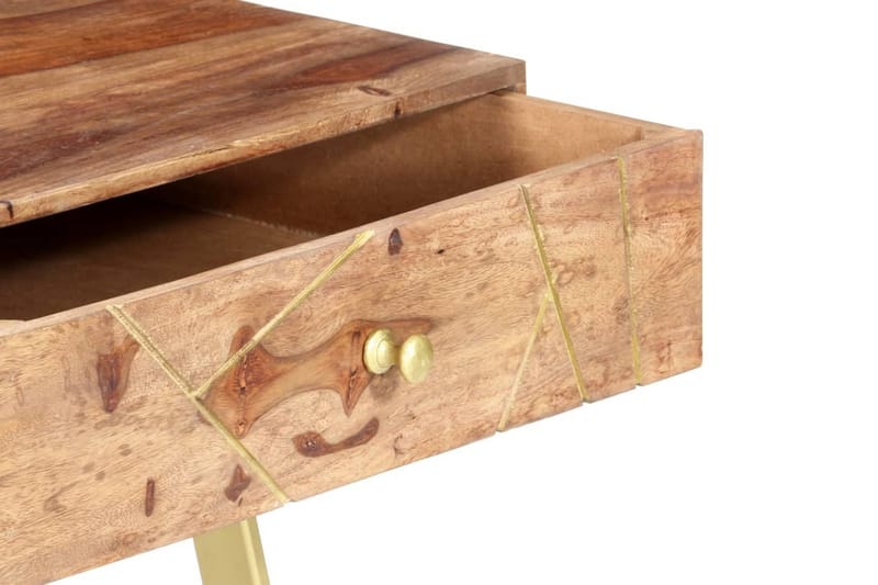 Skrivbord med lådor 100x55x75 cm massivt sheshamträ - Brun - Sekretär