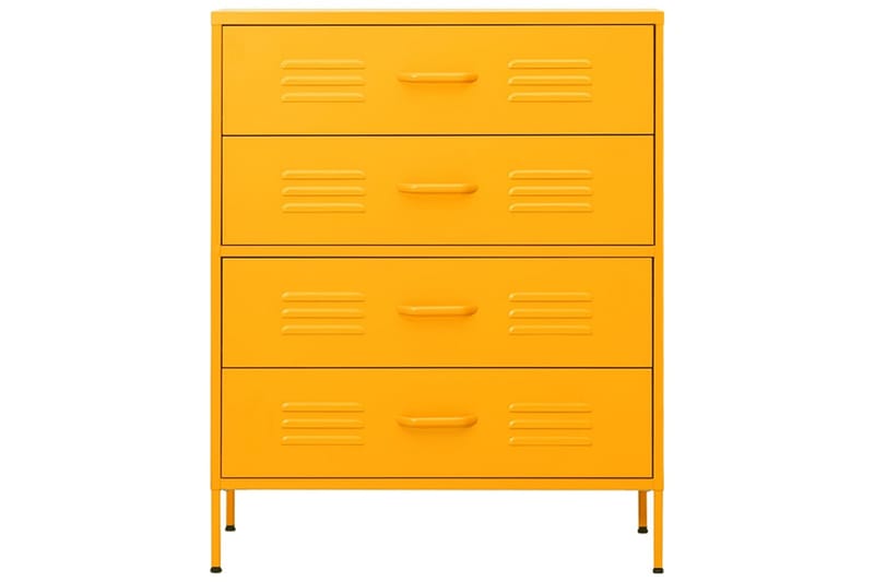 Byrå senapsgul 80x35x101,5 cm stål - Gul - Förvaring - Hallförvaring