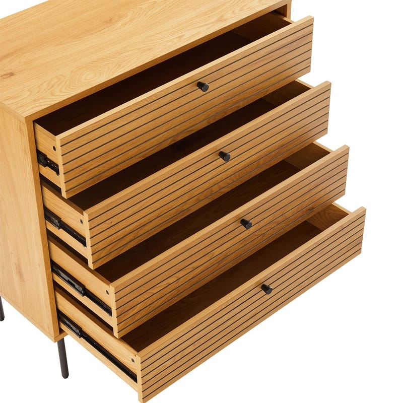 Sideboard Line melamin med ekbark 80x40x85 cm - Brun - Förvaring - Förvaringsmöbler - Byrå - Hallbyrå