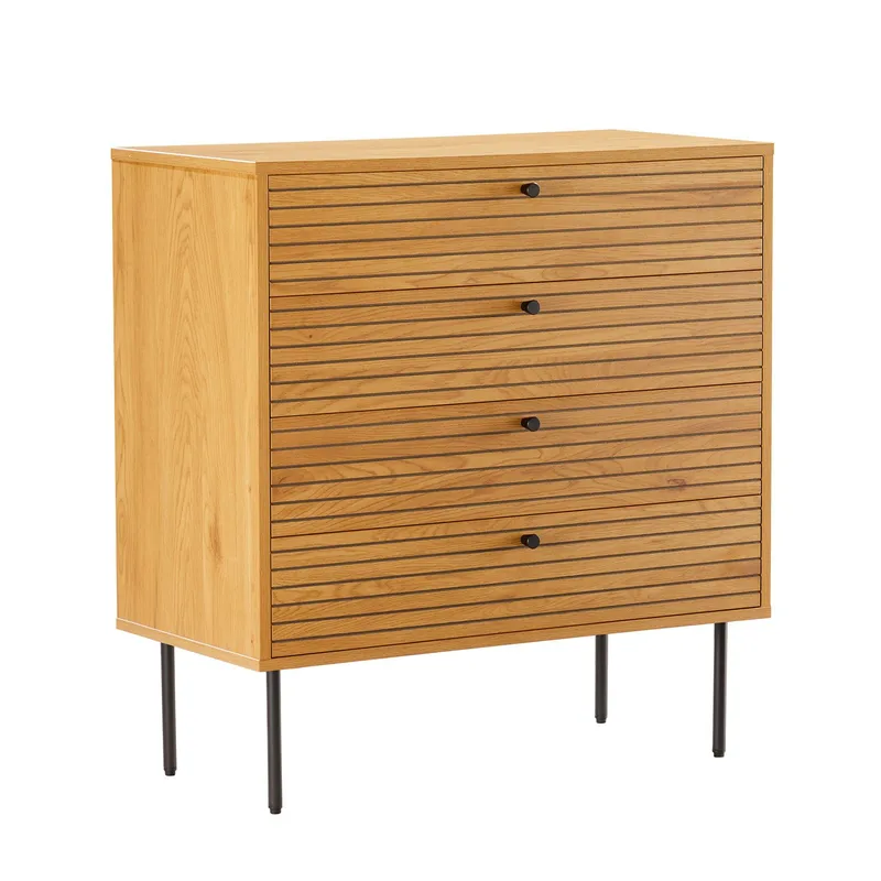 Sideboard Line melamin med ekbark 80x40x85 cm, Brun