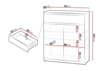 Simply Byrå 92 cm - Grå - Förvaring - Förvaringsmöbler - Byrå - Hallbyrå