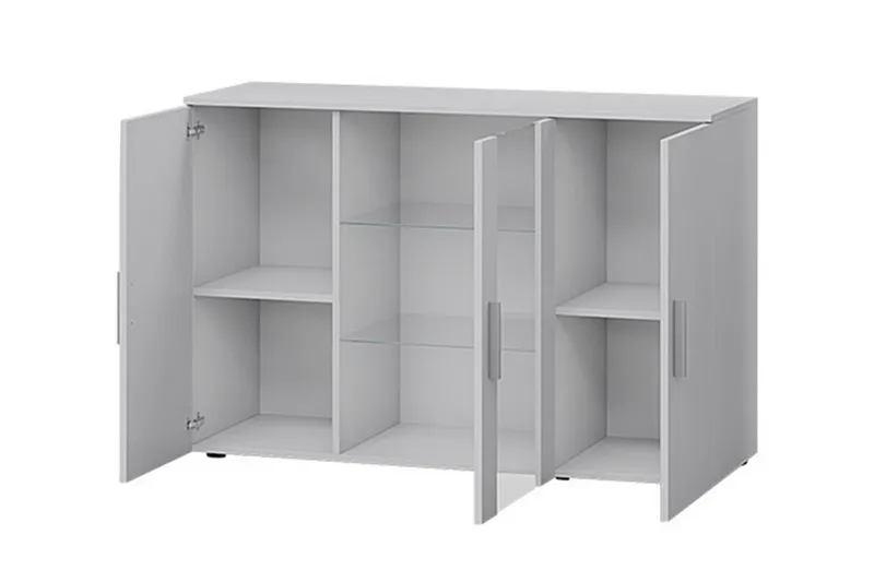 Soho Byrå 41x120 cm LED-belysning - Ek|Svart|Blå|Blå LED - Förvaring - Förvaringsmöbler - Byrå