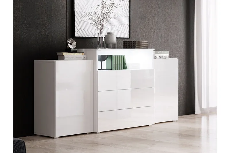 Urbanie Byrå 39x150 cm LED - Vit - Förvaring - Förvaringsmöbler - Byrå
