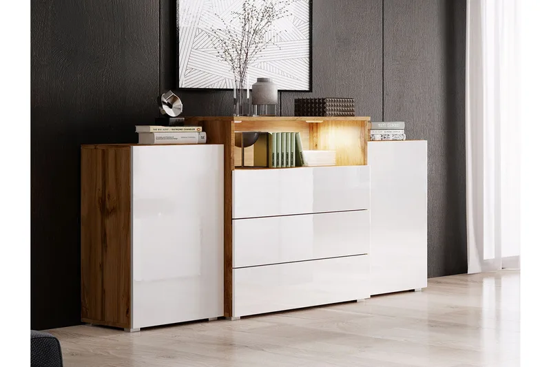 Urbanie Byrå 39x150 cm - Vit/Natur - Förvaring - Förvaringsmöbler - Byrå - Hallbyrå