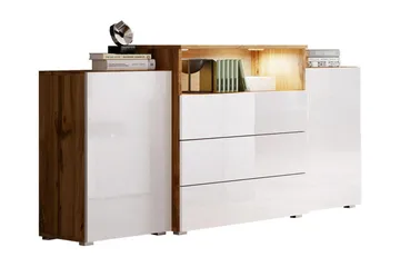 Urbanie Byrå 39x150 cm - Vit/Natur - Förvaring - Förvaringsmöbler - Byrå