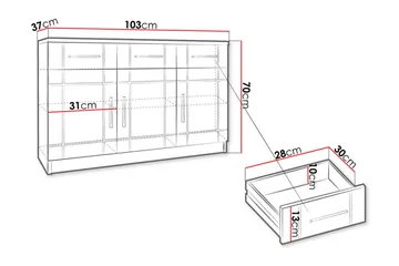 Valga Byrå 37x104 cm - Natur - Förvaring - Förvaringsmöbler - Byrå