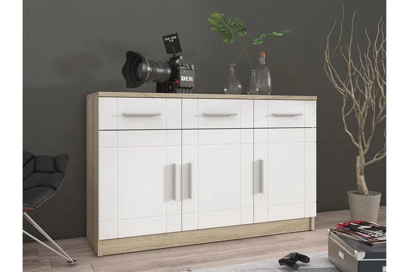 Valga Byrå 37x104 cm - Vit/Natur - Förvaring - Förvaringsmöbler - Byrå - Hallbyrå