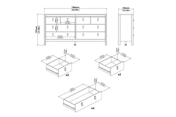 Vallvidera Byrå 38x159 cm - Svart - Förvaring - Förvaringsmöbler - Byrå