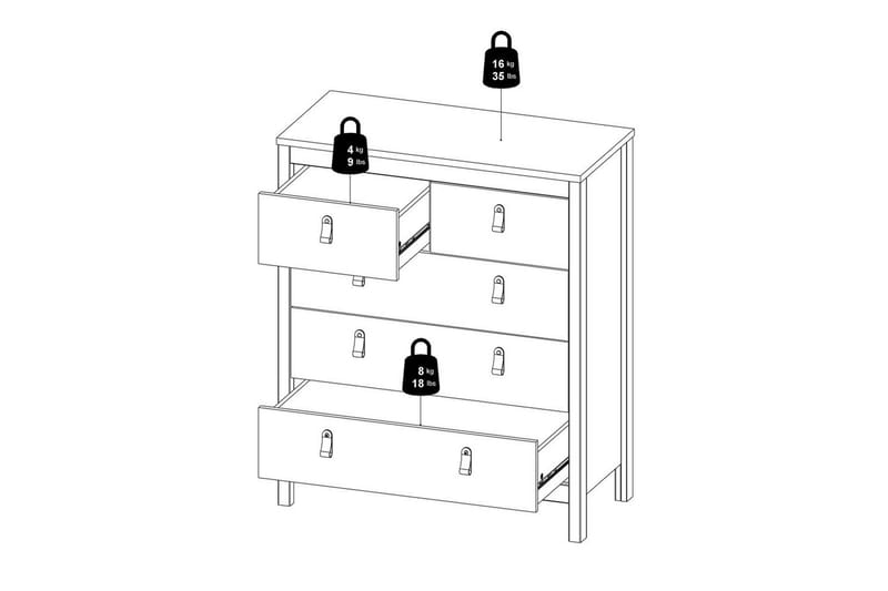 Vallvidera Byrå 82 cm - Beige - Förvaring - Förvaringsmöbler - Byrå - Hallbyrå