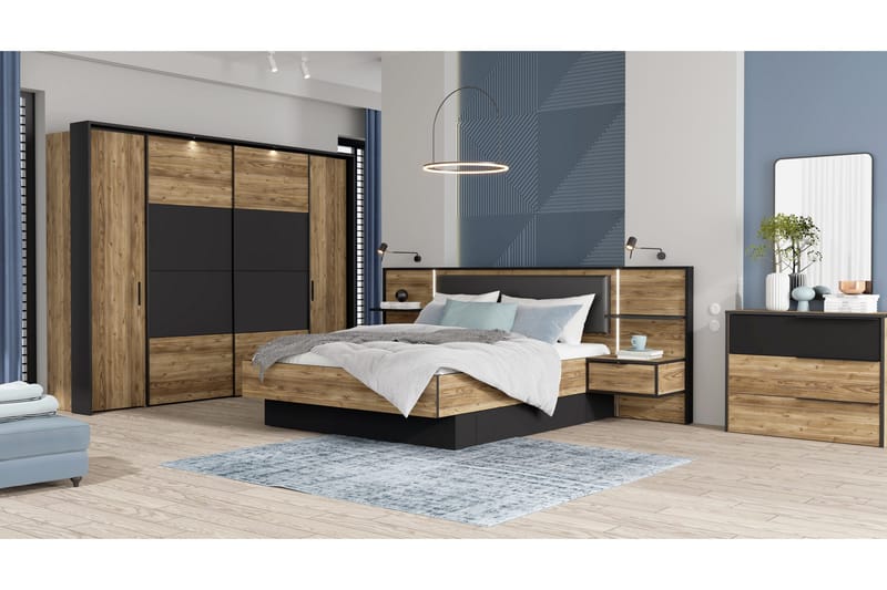 Vergina Byrå 42x100 cm - Brun/Svart - Förvaring - Förvaringsmöbler - Byrå