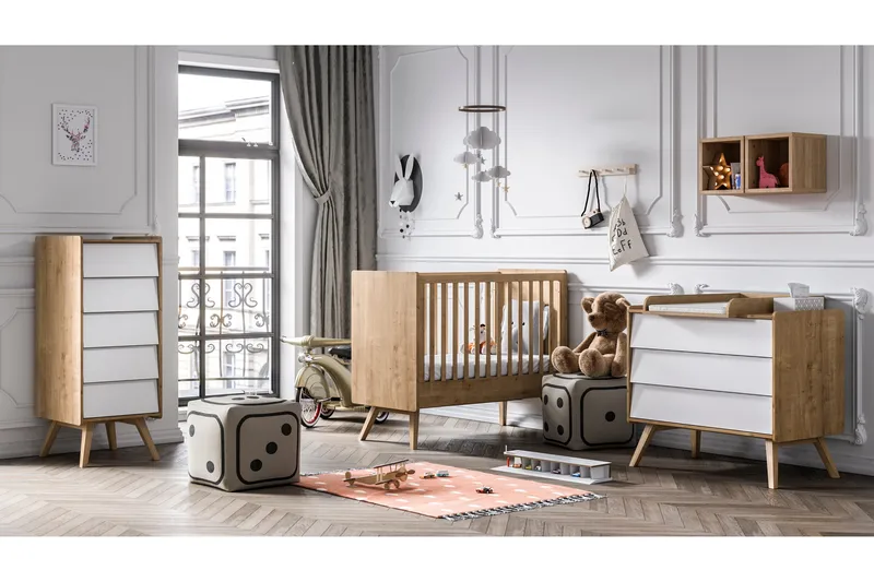 Vintage Byrå Trä/Natur/Vit - VOX - Förvaring - Förvaringsmöbler - Byrå - Hallbyrå