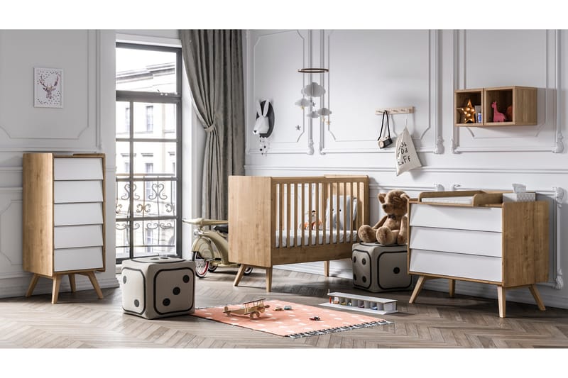 Vintage Byrå Trä/Natur/Vit - VOX - Förvaring - Förvaringsmöbler - Byrå - Hallbyrå