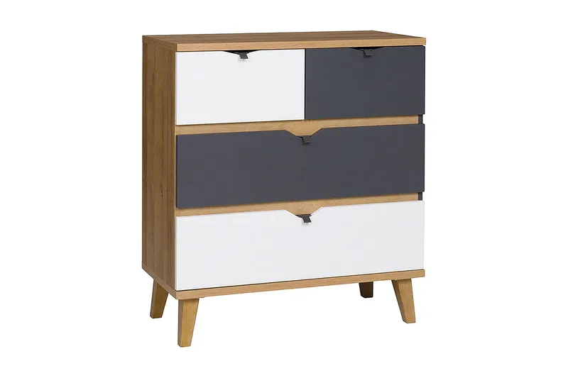 Vintra Byrå 81 cm - Vit/Grå/Trä - Förvaring - Förvaringsmöbler - Byrå - Hallbyrå