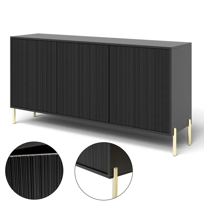 Virmani Byrå 154 cm - Svart - F örvaring - Förvaringsmöbler - Byrå