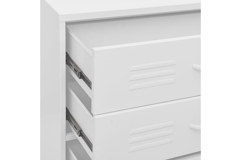 Byrå vit 80x35x101,5 cm stål - Vit - Förvaring - Hallförvaring