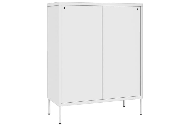 Byrå vit 80x35x101,5 cm stål - Vit - Förvaring - Hallförvaring